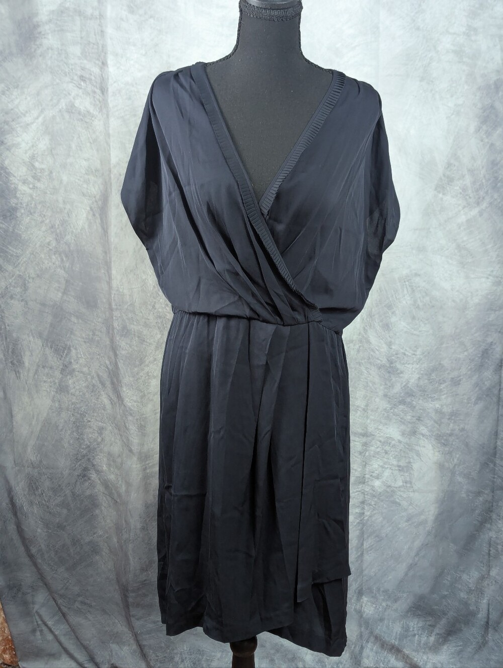 Diane Von Furstenberg Silk Navy Blue Asymmetrical Dress